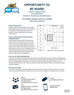 Development Variance Permit DVP 00609 for 709 and 705