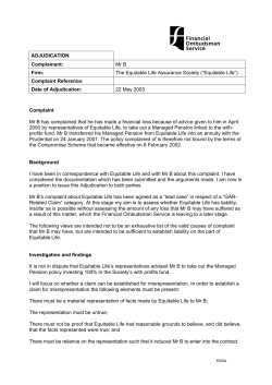 Equitable Life - Financial Ombudsman