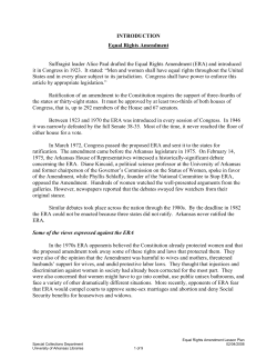 INTRODUCTION Equal Rights Amendment
