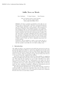 Suffix Trees on Words Arne Andersson N. Jesper Larsson Kurt