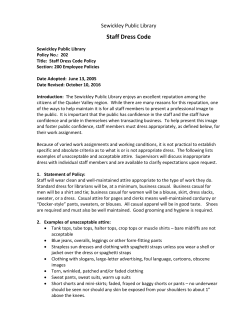 202. Dress Code Policy - Sewickley Public Library