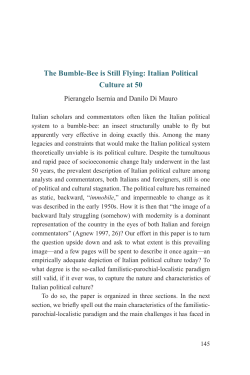 The Bumble-Bee is Still Flying: Italian Political Culture at 50