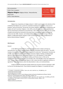 Introduction Old Dissent - Victoria County History