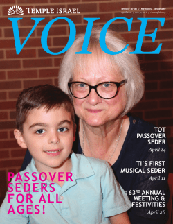 PASSOVER SEDERS FOR ALL AGES!