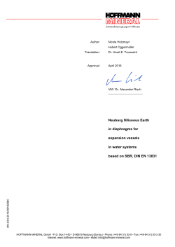 Neuburg Siliceous Earth in diaphragms for