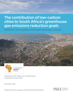 The contribution of low-carbon cities to South Africa`s greenhouse