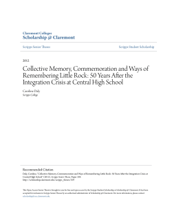 Collective Memory, Commemoration and Ways of Remembering