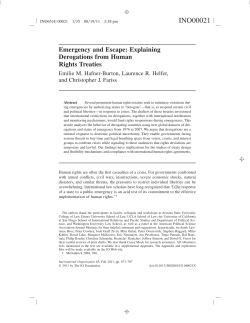 Emergency and escape: Explaining derogations from Human Rights