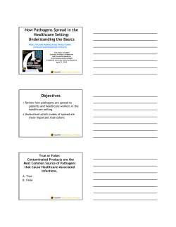 How Pathogens Spread in the Healthcare Setting