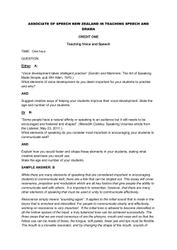 ASSOCIATE OF SPEECH NEW ZEALAND IN TEACHING SPEECH