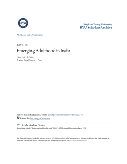 Emerging Adulthood in India - BYU ScholarsArchive