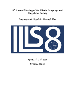 8 Annual Meeting of the Illinois Language and Linguistics Society