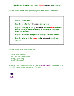 Slope Intercept Technique - University of St. Thomas