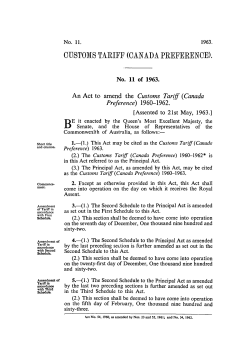 customs tariff (canada preference).