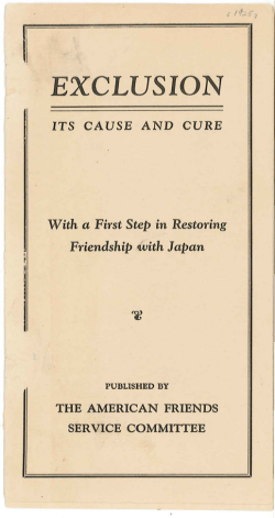 1925 Exclusion Its Cause and Cure