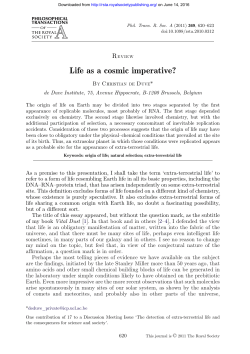 Life as a cosmic imperative?