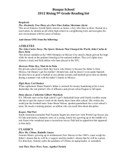Bosque School 2012 Rising 9th Grade Reading list