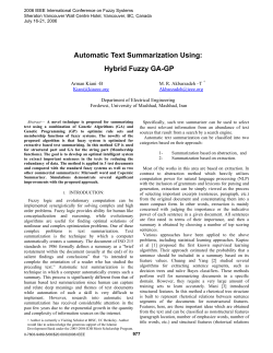 Automatic Text Summarization Using: Hybrid Fuzzy GA-GP