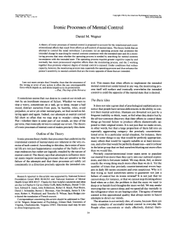 Ironic Processes of Mental Control