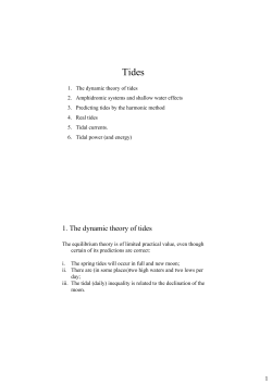 1. The dynamic theory of tides