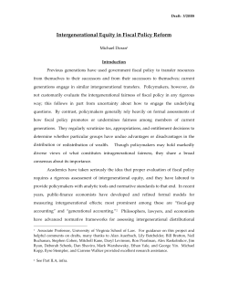 Intergenerational Equity in Fiscal Policy Reform