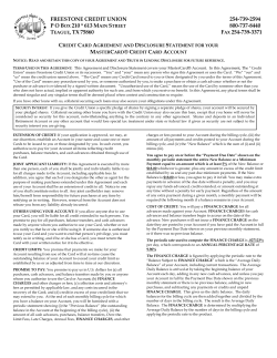 FREESTONE CREDIT UNION 254-739-2594 P O B OX 210 * 613 M