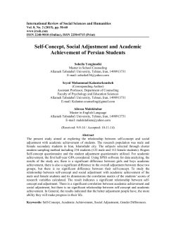 Self-Concept, Social Adjustment and Academic Achievement of