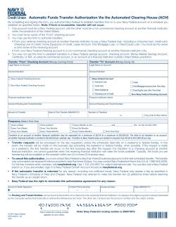Automated Clearing House (ACH) form