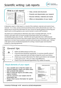 Scientific writing: Lab reports