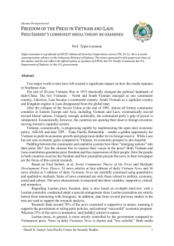 Freedom of the Press in Vietnam and Laos: Fred Siebert`s