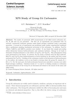 XPS Study of group IA carbonates