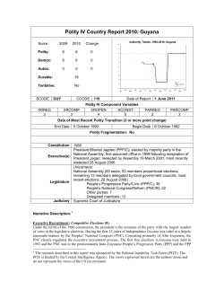 Polity IV Country Report 2010: Guyana