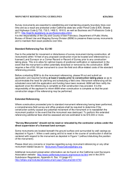 MONUMENT REFERENCING GUIDELINES 8/25/2015 Survey