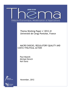 Macro Shocks, Regulatory Quality and Costly Political Action
