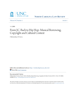 From J.C. Bach to Hip Hop: Musical Borrowing, Copyright and