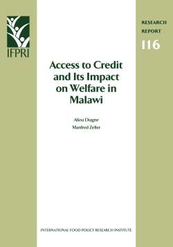 Access to Credit and Its Impact on Welfare in Malawi
