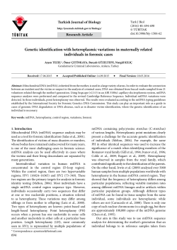 Genetic identification with heteroplasmic - Tubitak Journals