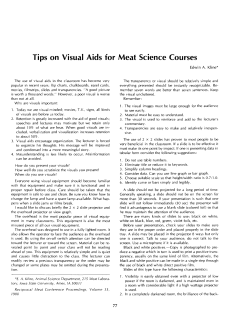 Tips on Visual Aids for Meat Science Courses