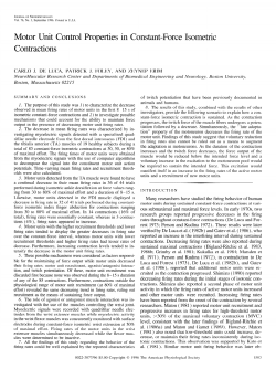 Motor Unit Control Properties in Constant