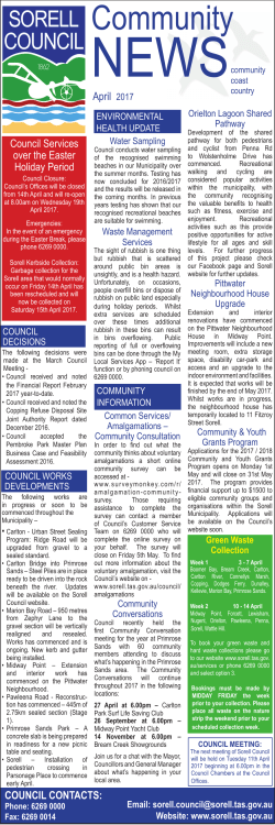 April 2017 - Sorell Council