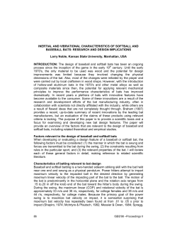 INERTIAL AND VIBRATIONAL CHARACTERISTICS OF SOFTBALL