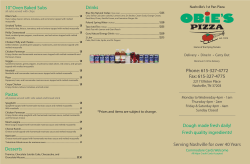 Phone: 615-327-4772 Fax: 615-327-4775 Drinks Pastas 10&rdquo; Oven