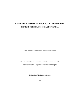 Computer Assisted Language Learning For Learning