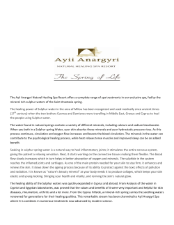 Spa Treatments Menu - Ayii Anargyri Natural Healing Spa Resort