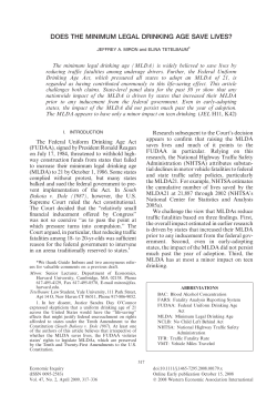 does the minimum legal drinking age save lives?