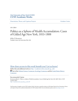 Politics as a Sphere of Wealth Accumulation: Cases of Gilded Age