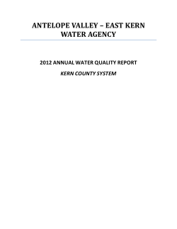 ANTELOPE VALLEY &ndash; EAST KERN WATER AGENCY