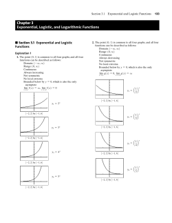 Chapter 3 Exponential, Logistic, and Logarithmic Functions