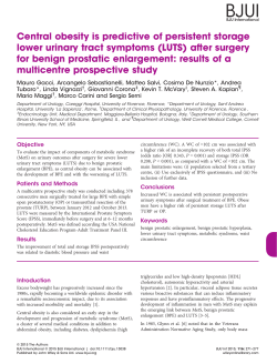 Central obesity is predictive of persistent storage lower urinary tract