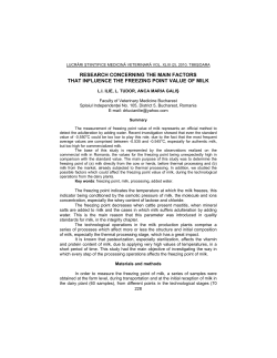 research concerning the main factors that influence the freezing